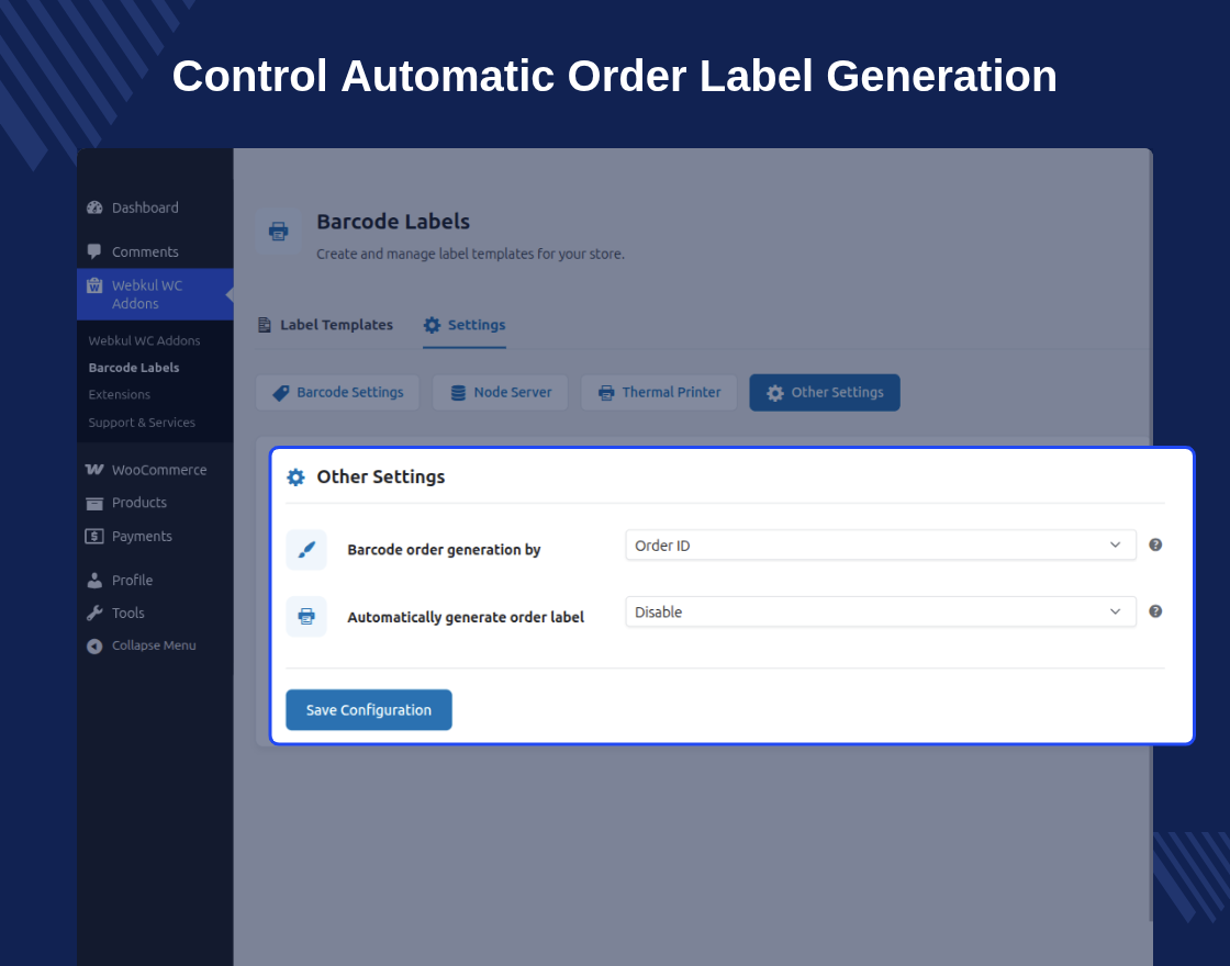 WooCommerce Barcode Labels for Products and Orders