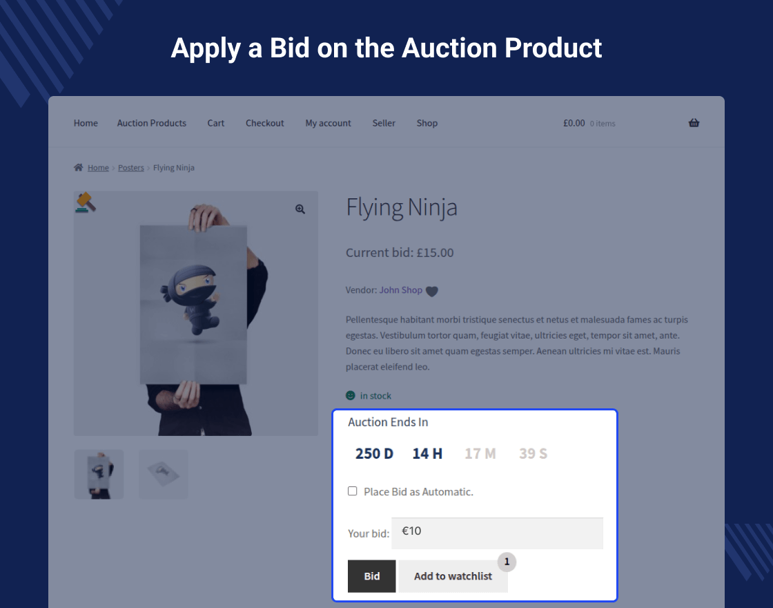 Marketplace Auction for WooCommerce