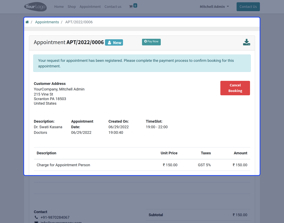 Odoo Appointment Appointee Locator