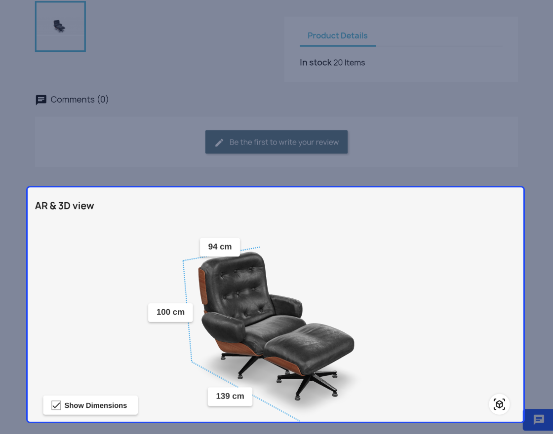 Prestashop WebAR (Augmented Reality) Product
