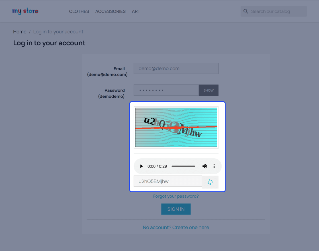 PrestaShop EU CAPTCHA