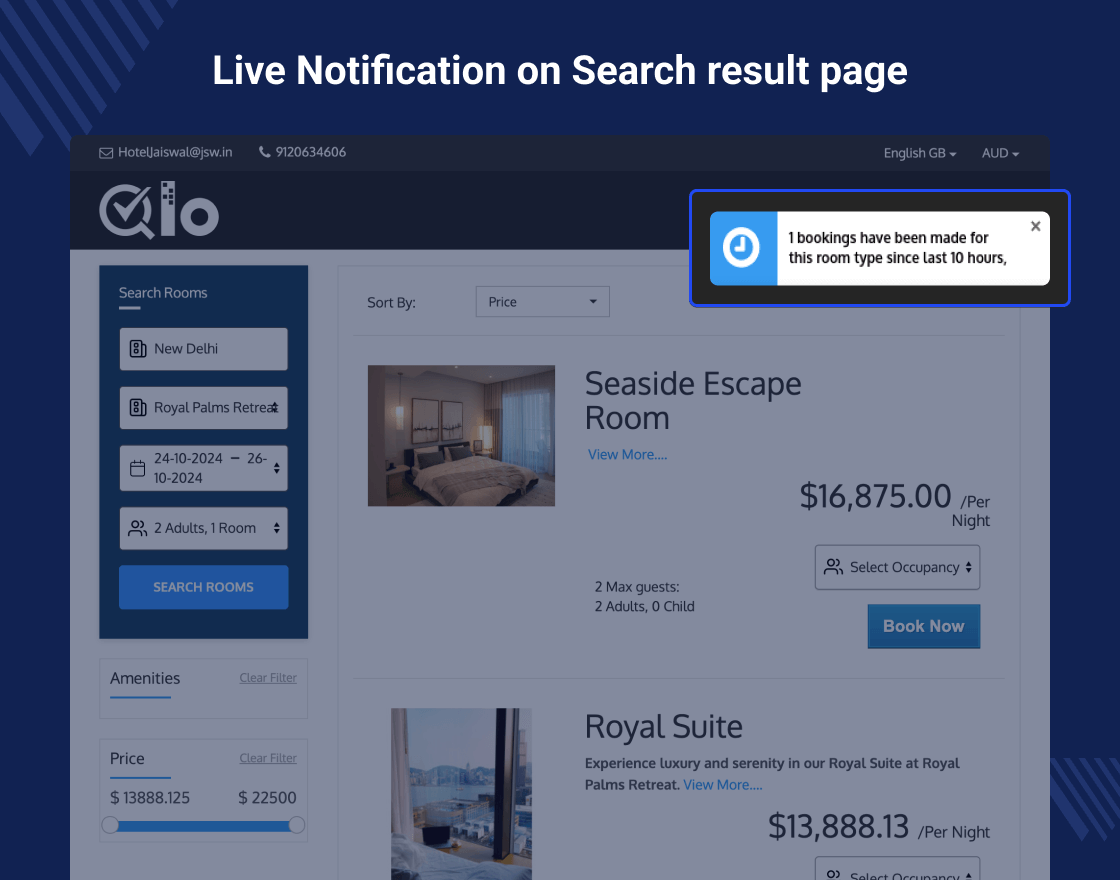 QloApps Live Notifications