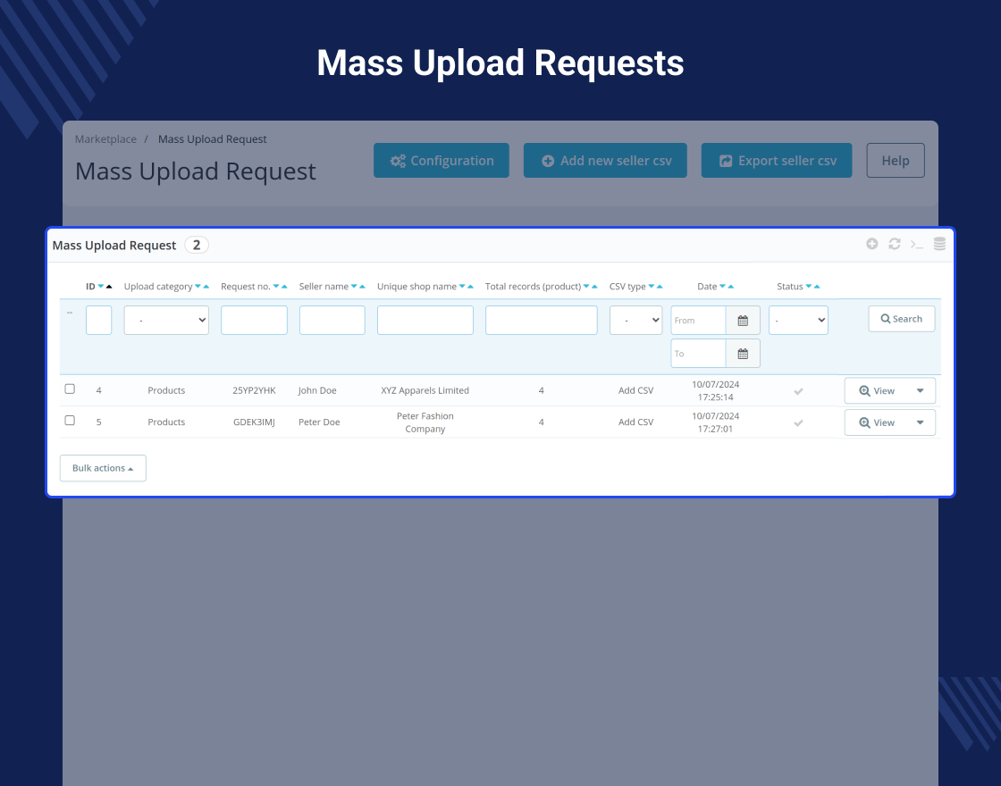 Prestashop Marketplace Mass Upload 