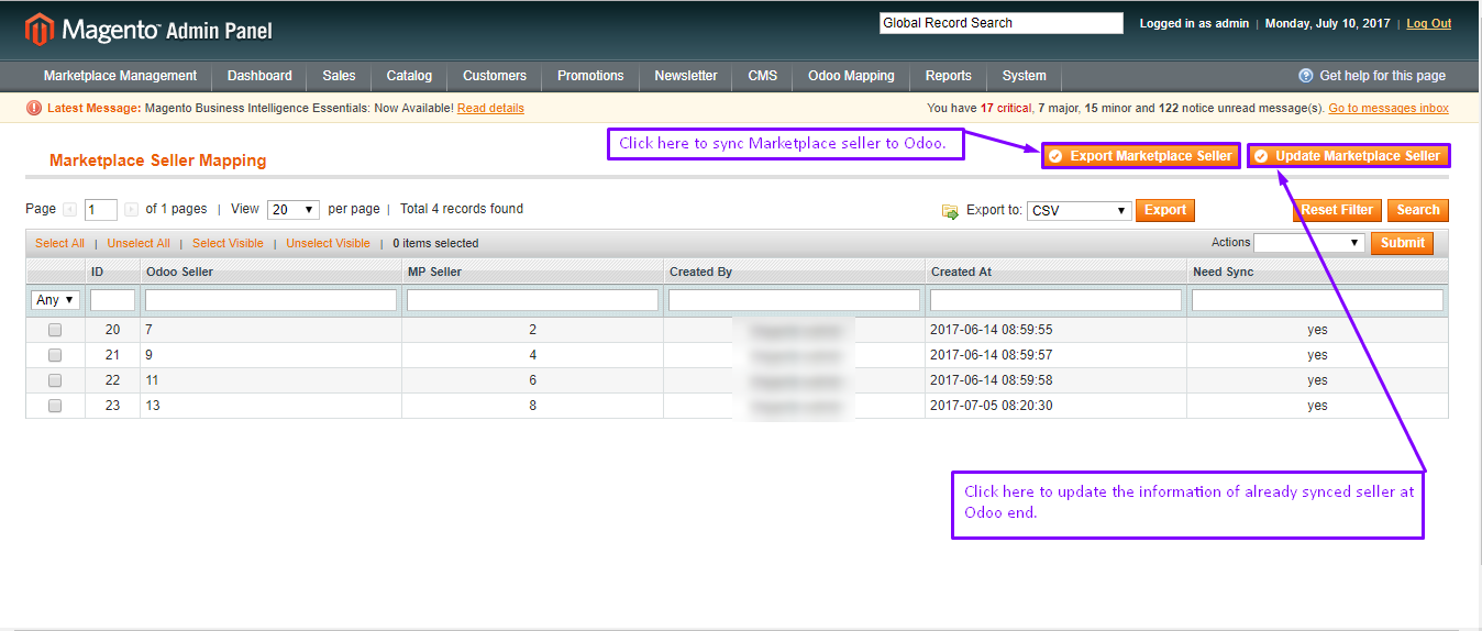 Multi Vendor Odoo Connector For Magento (OpenMage)