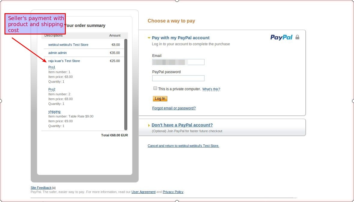 Magento (OpenMage) Marketplace PayPal Parallel Express Checkout Payment