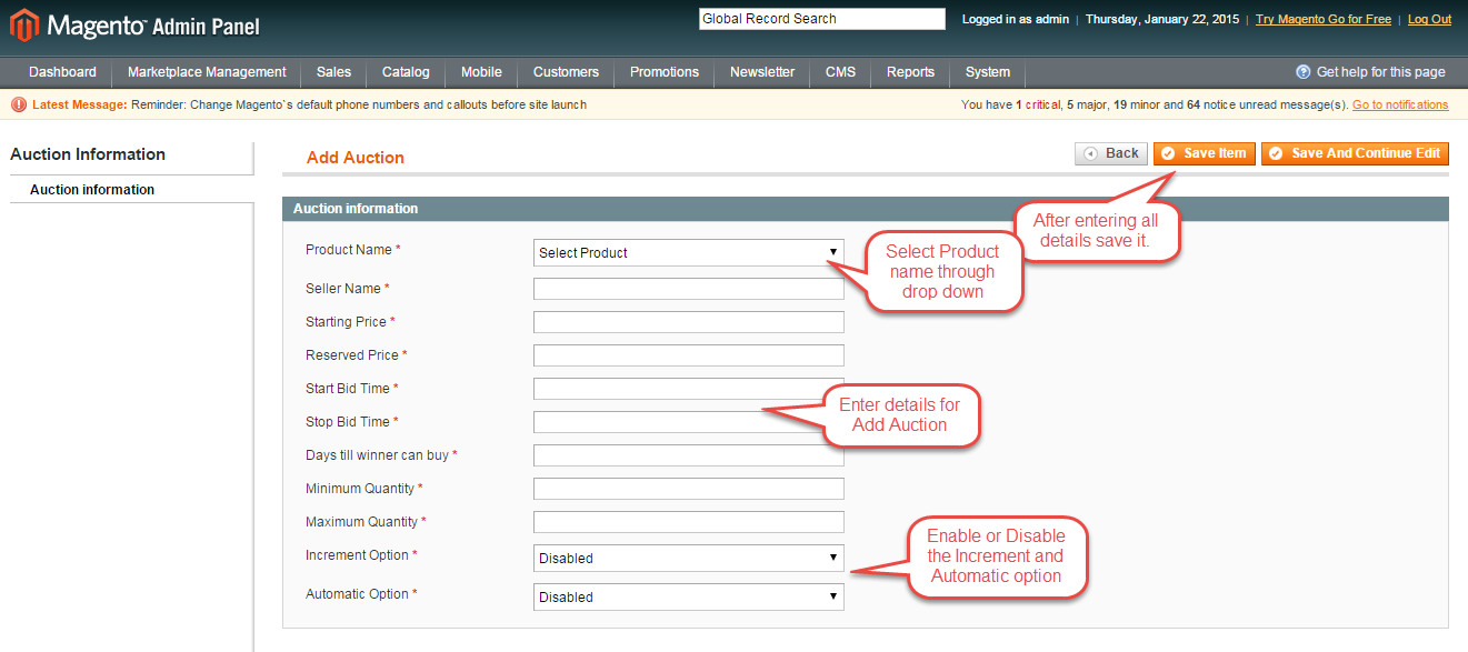 Magento (OpenMage) Marketplace Seller Auction