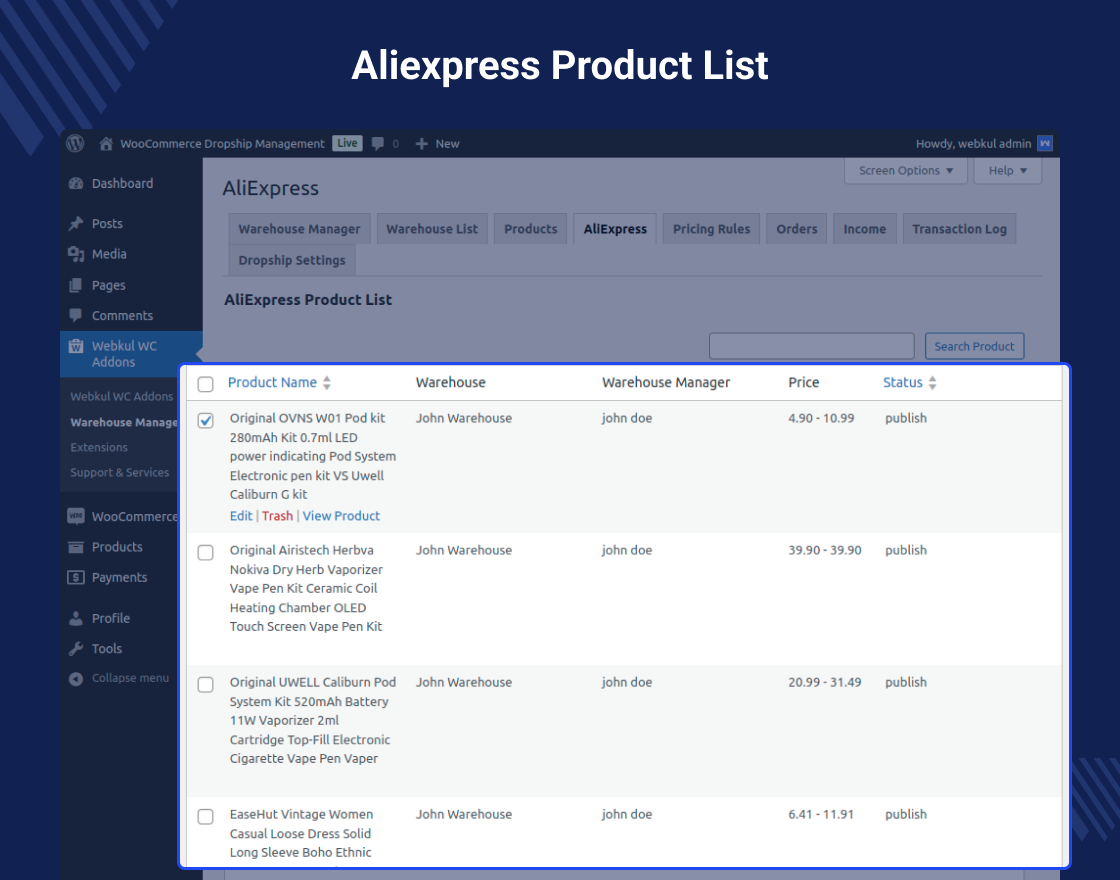 AliExpress Dropship for WooCommerce