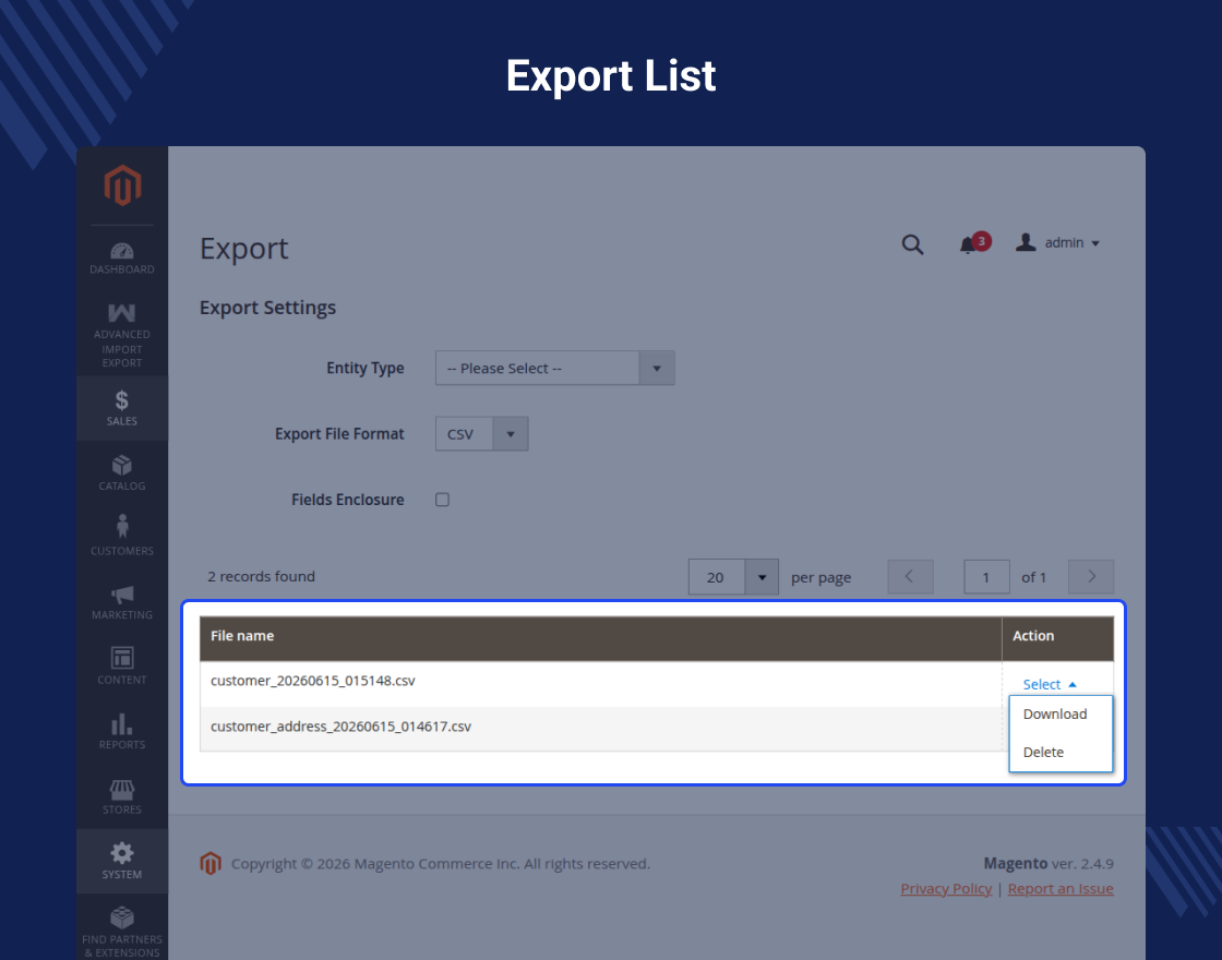 Magento 2 Advanced Import Export
