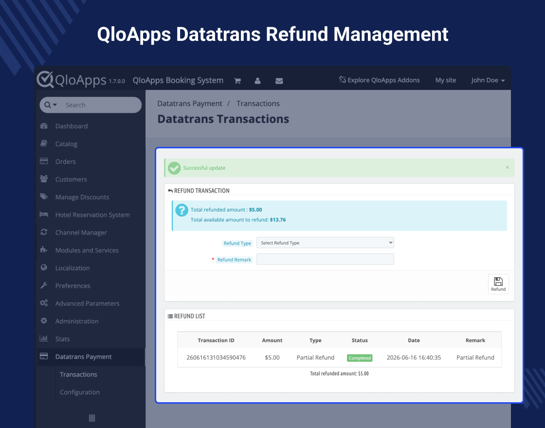 QloApps Datatrans Payment Gateway