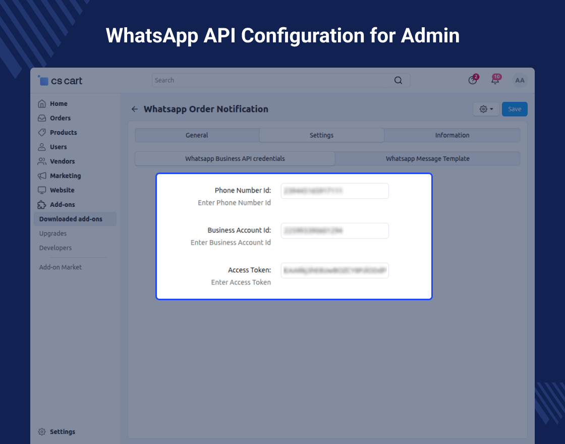 CS-Cart Whatsapp Order Notification