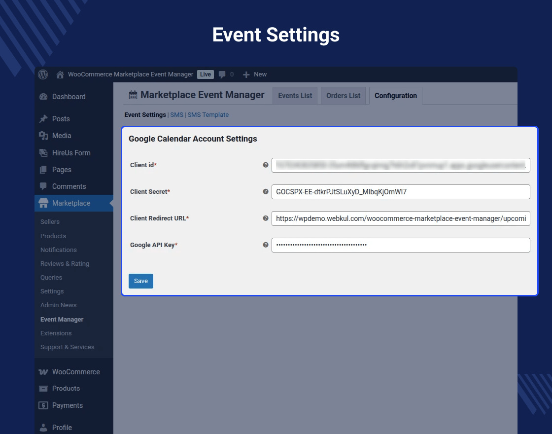 Marketplace Event Manager for WooCommerce