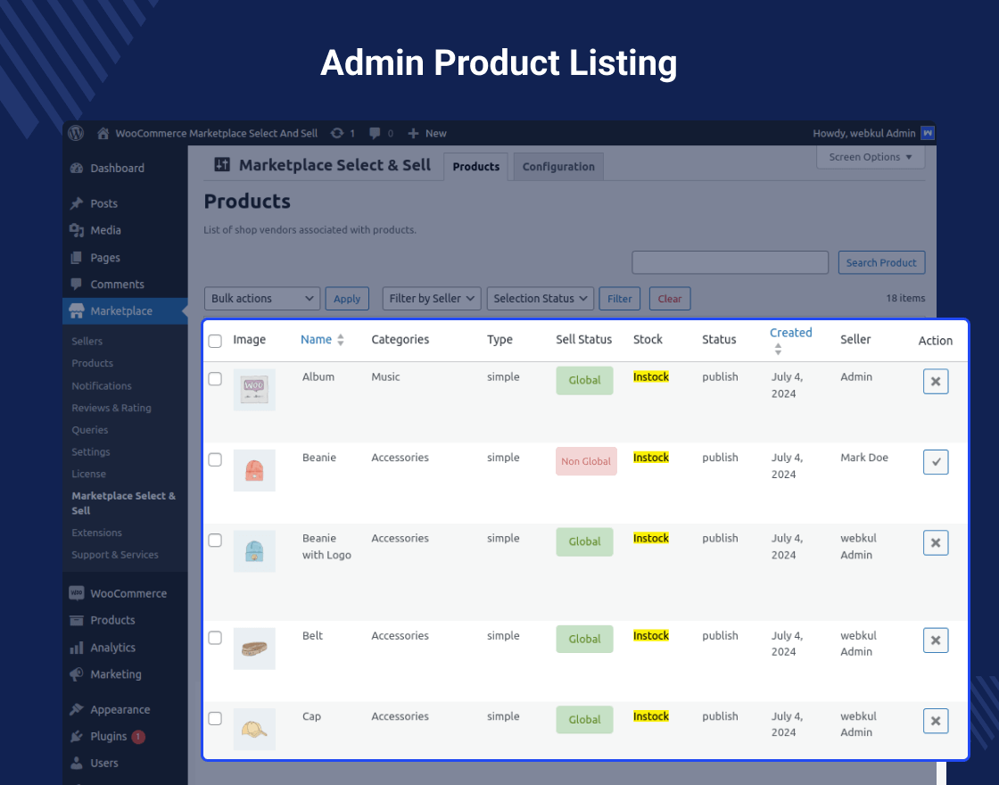 WooCommerce Marketplace Select and Sell