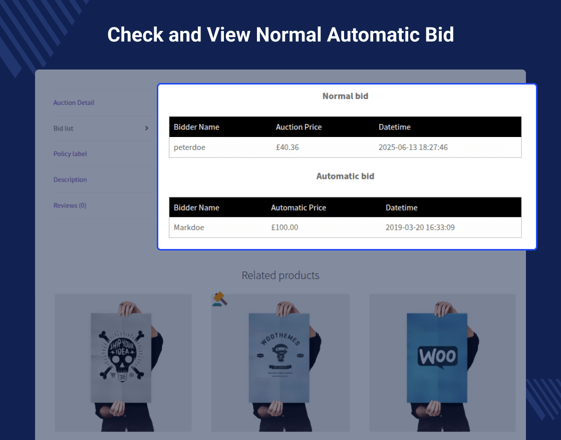 Marketplace Auction for WooCommerce