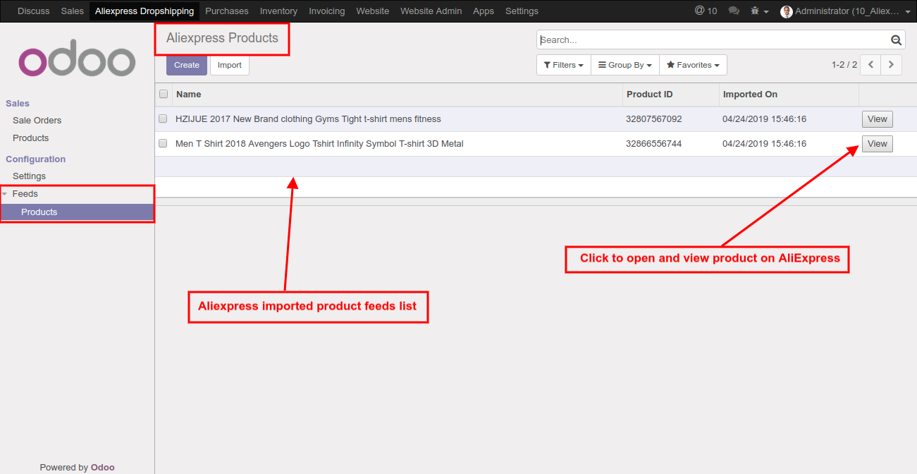 Odoo Aliexpress Dropshipping