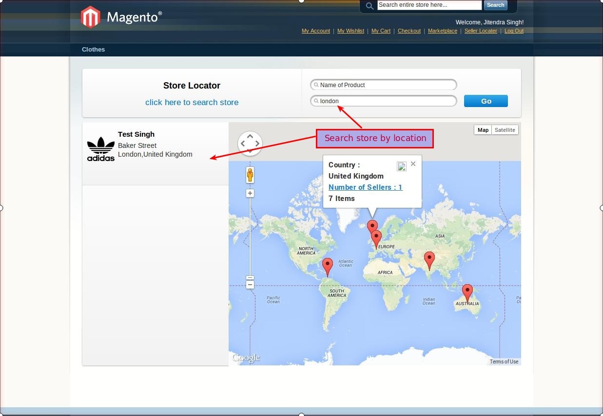 Magento (OpenMage) Marketplace Seller Locator