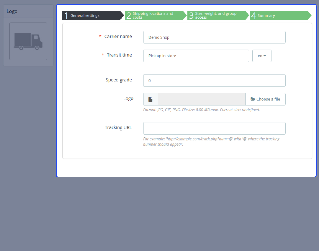 Prestashop Product Carrier Details