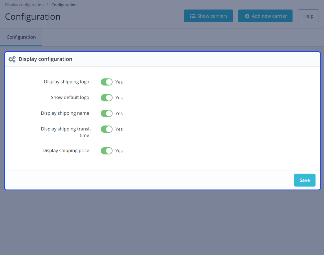 Prestashop Product Carrier Details