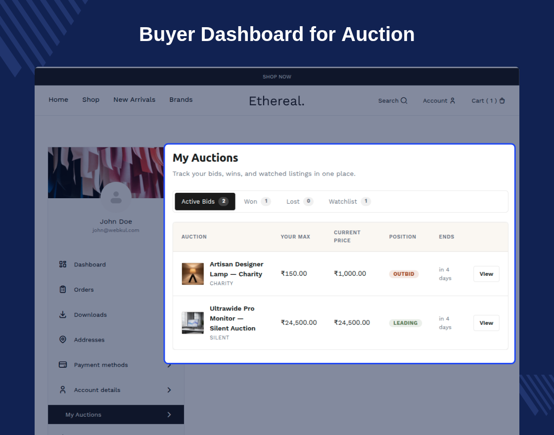 WooCommerce Auction Plugin