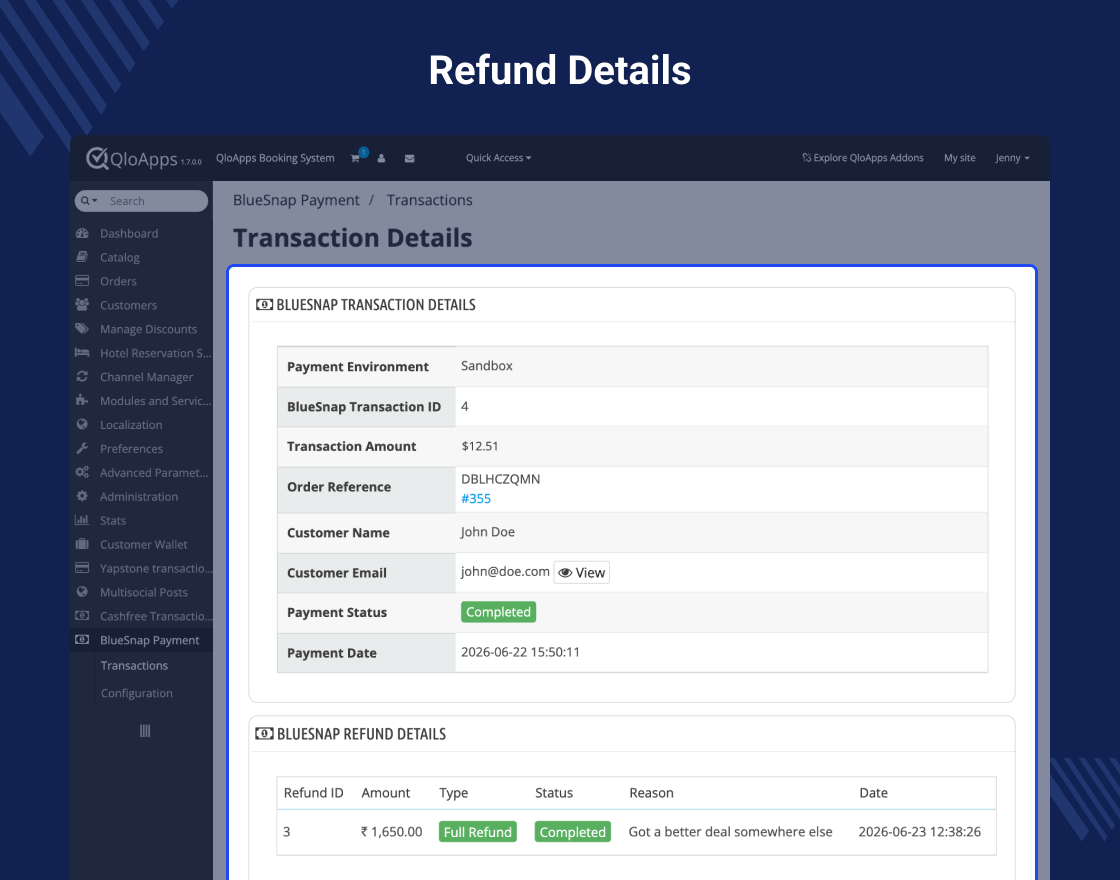 QloApps BlueSnap Payment Gateway