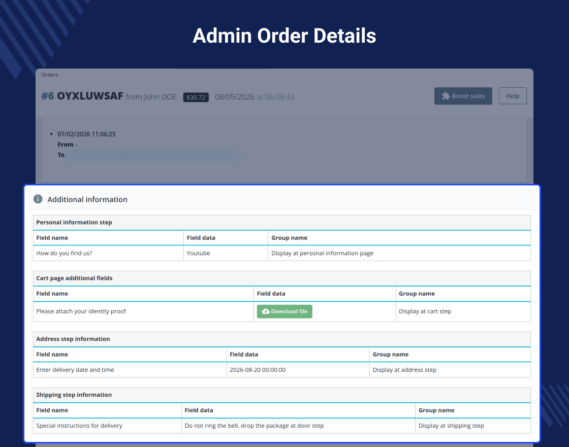 PrestaShop Checkout Custom Fields 