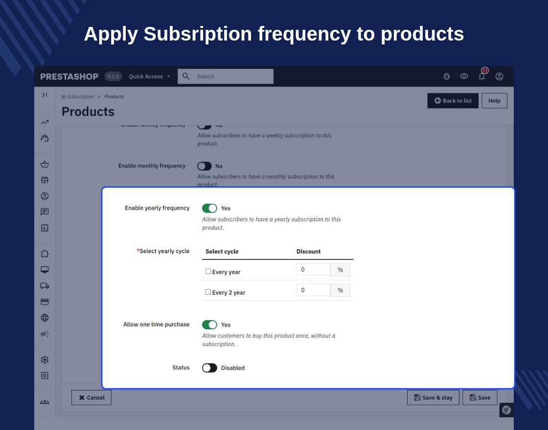 Prestashop Subscription Products