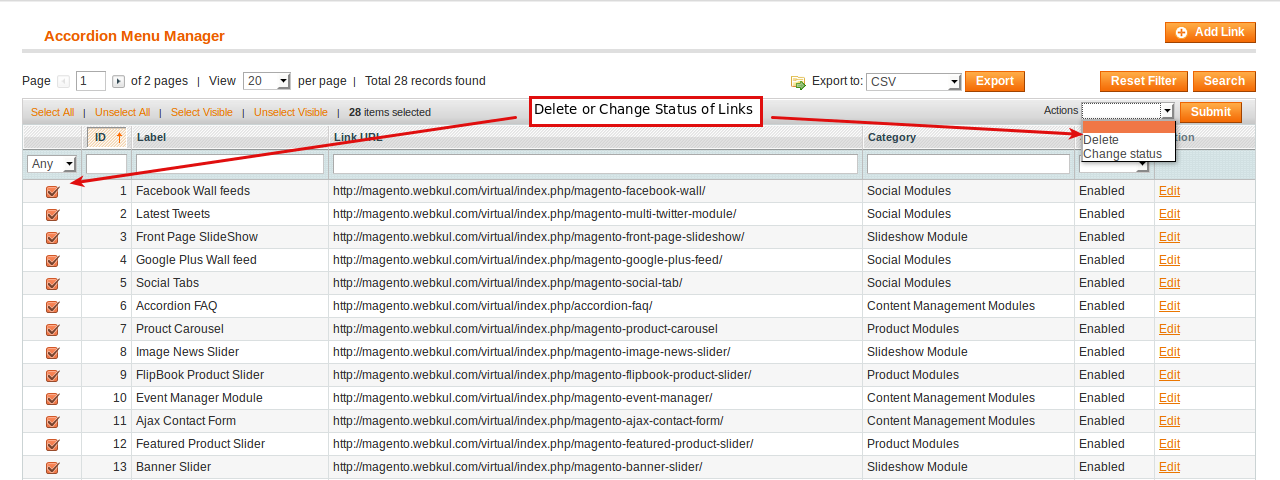 Magento (OpenMage) Accordion Menu