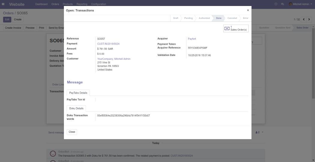 Odoo Payfort Payment Acquirer