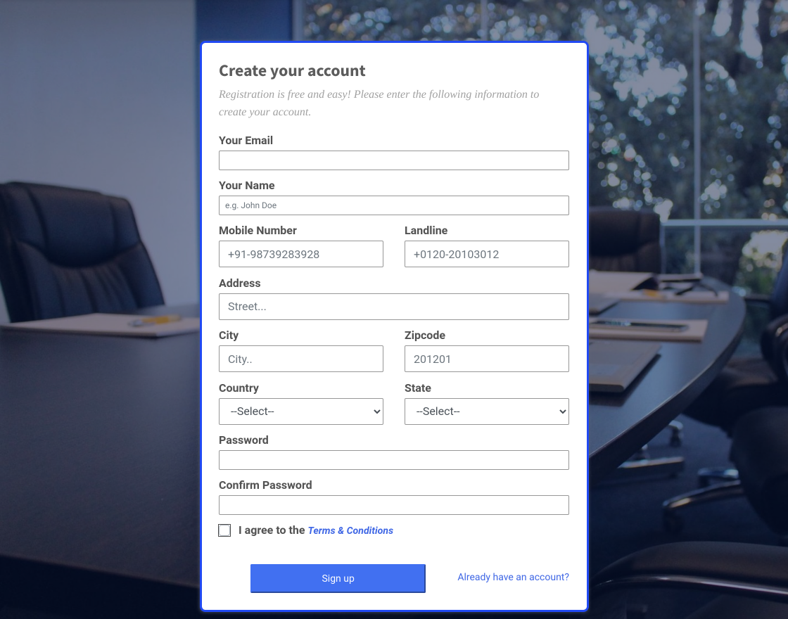 Odoo Advance Signup