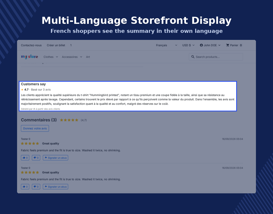 PrestaShop AI Product Review Summary