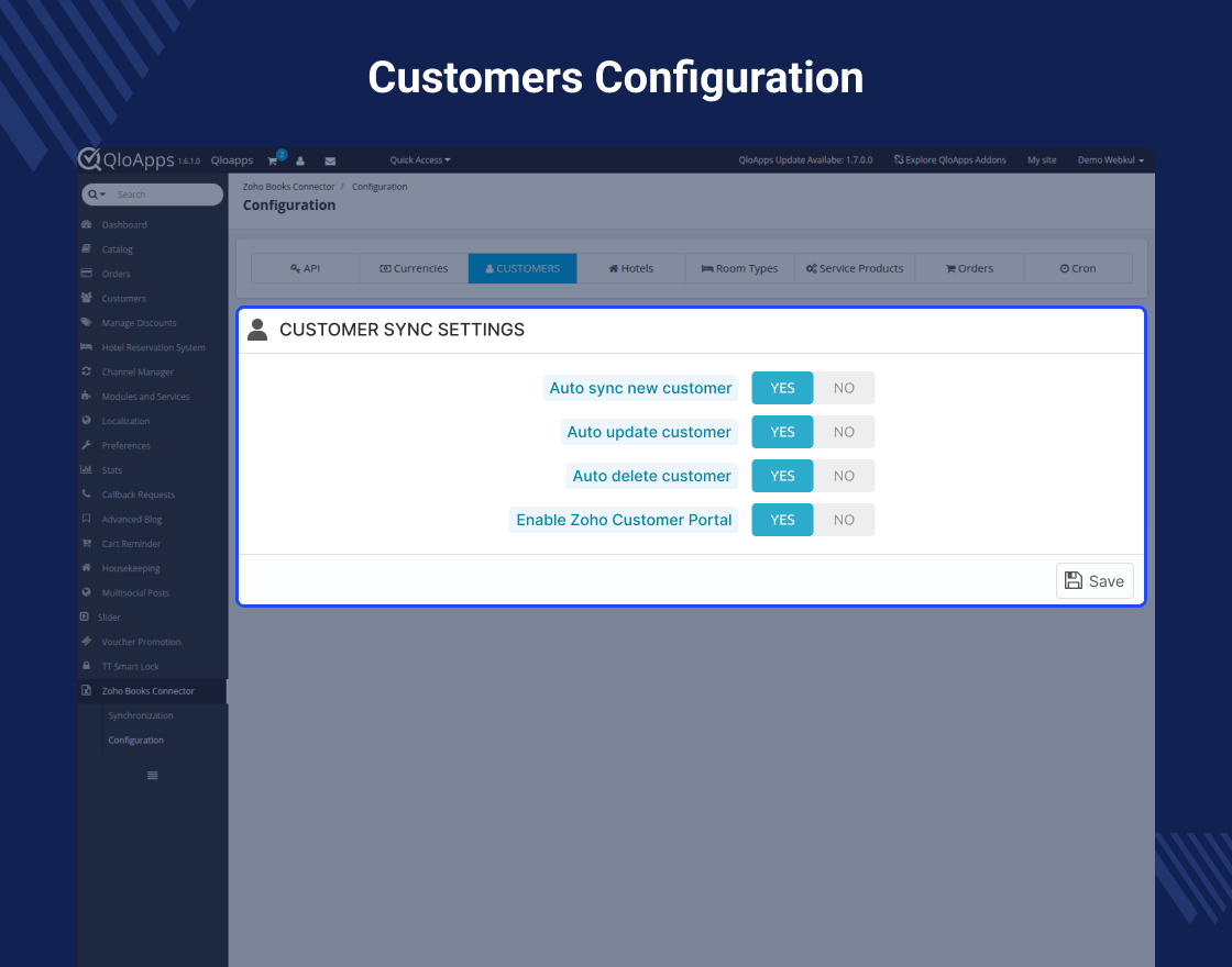 QloApps Zoho Books Connector