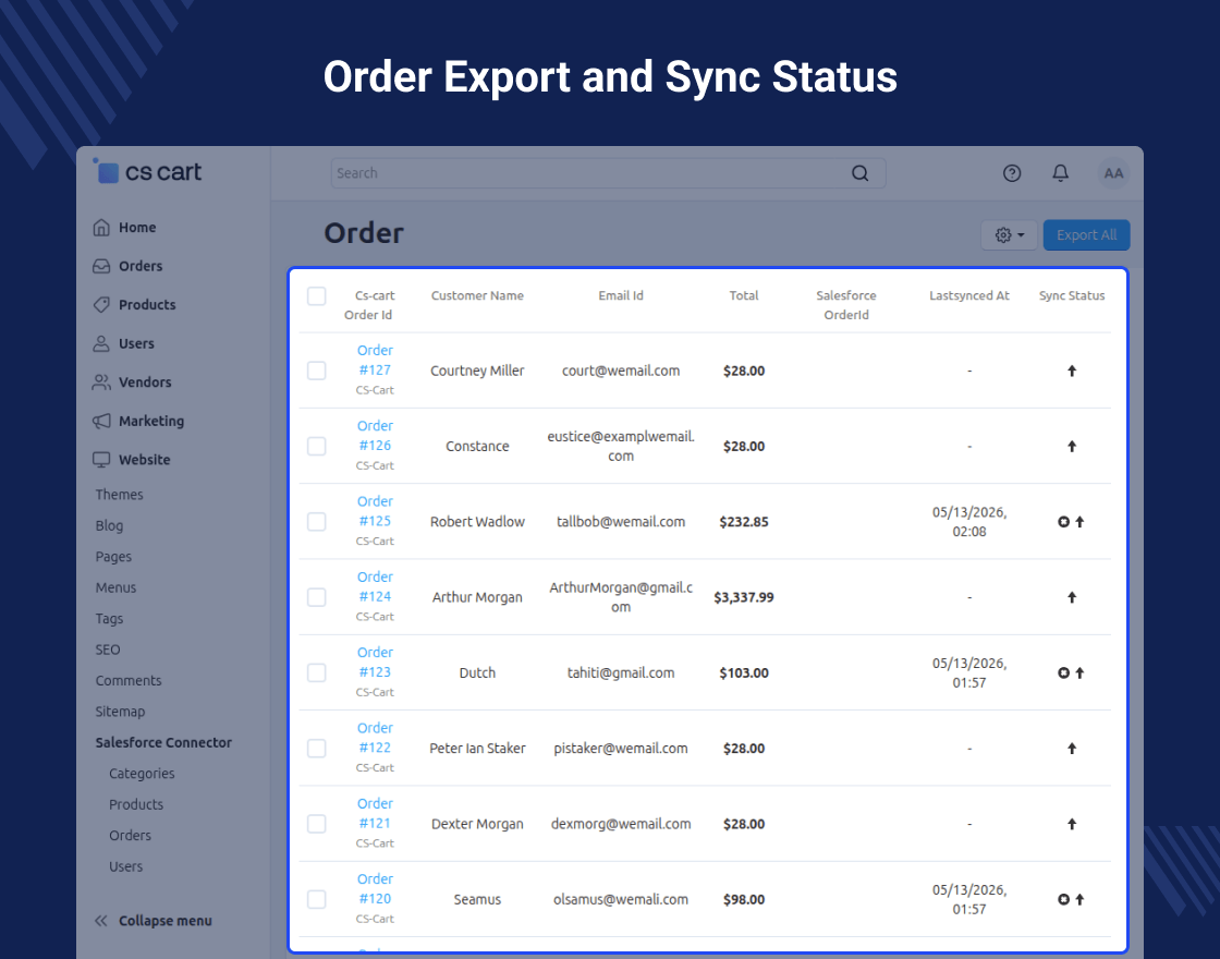 CS-Cart Salesforce Connector