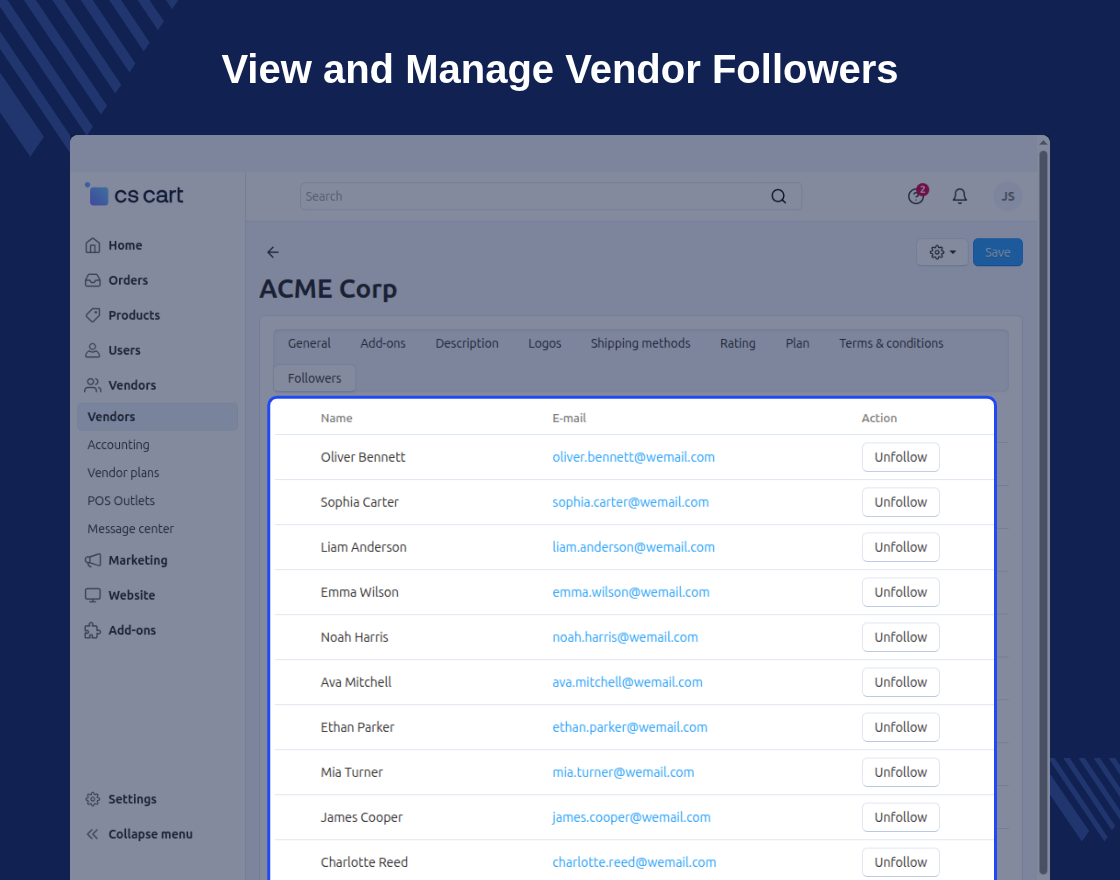 CS-Cart Follow Vendor And Category