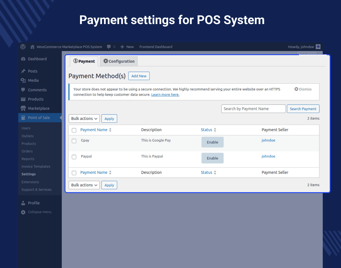 Marketplace Point of Sale System WooCommerce
