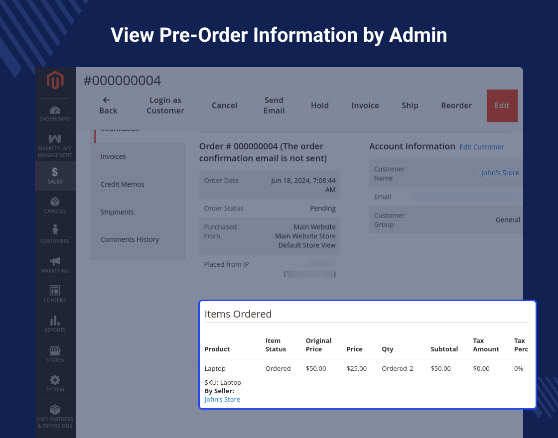 Magento 2 Pre-Order Marketplace Add-on