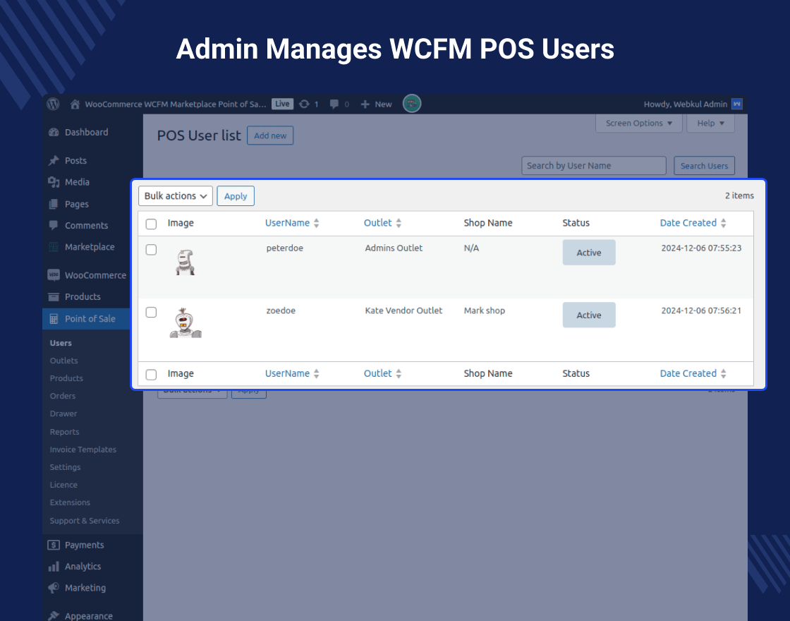 WooCommerce WCFM Marketplace Point of Sale