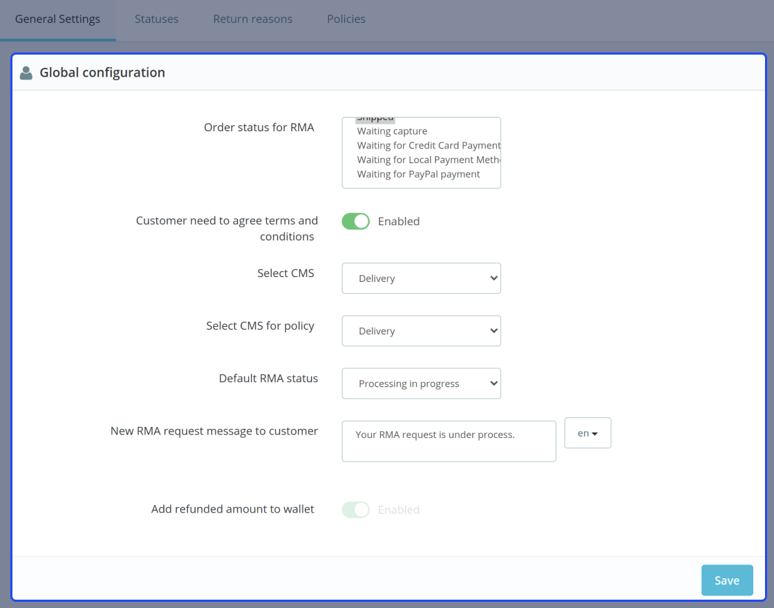 Prestashop Marketplace RMA