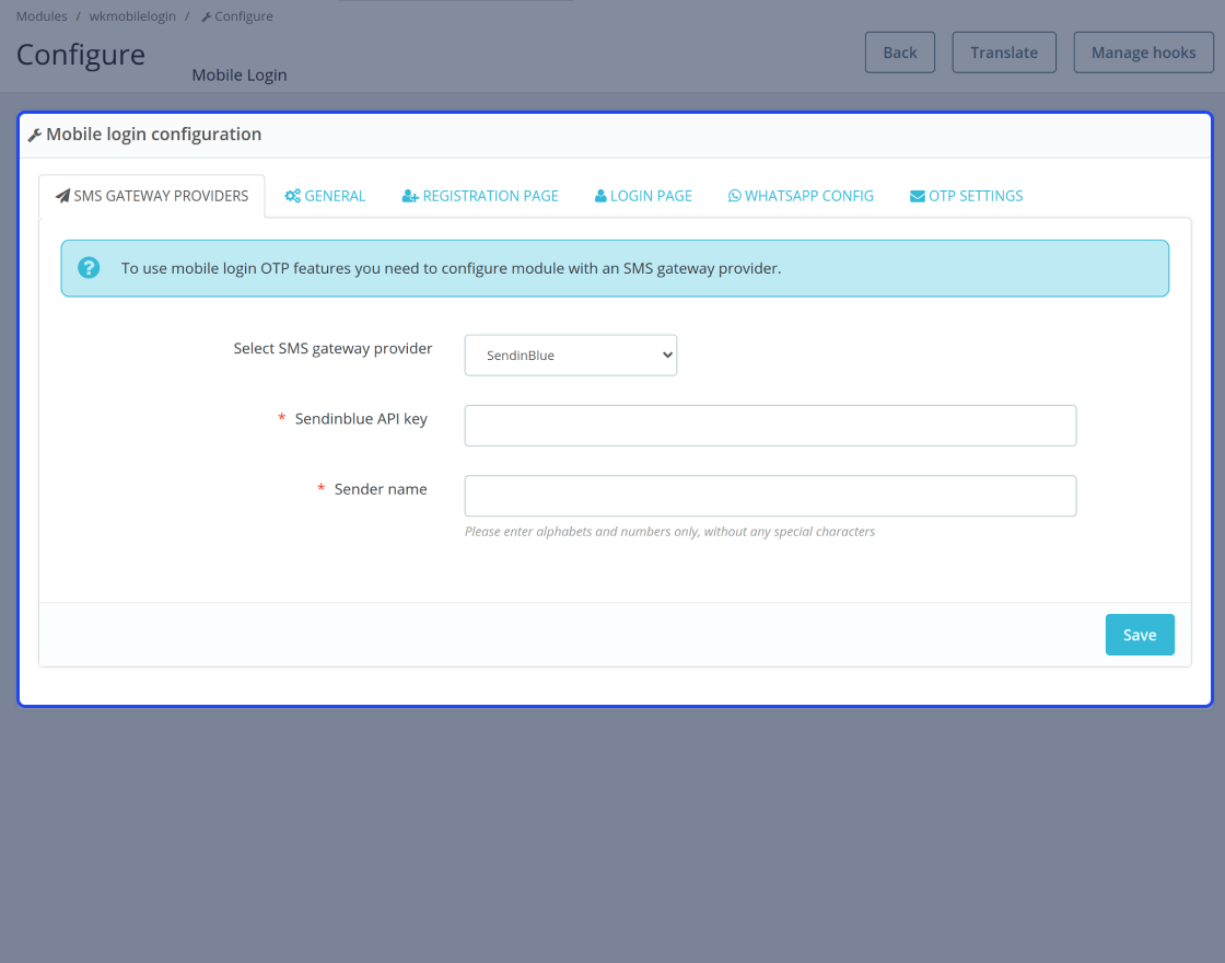 Prestashop Mobile Login