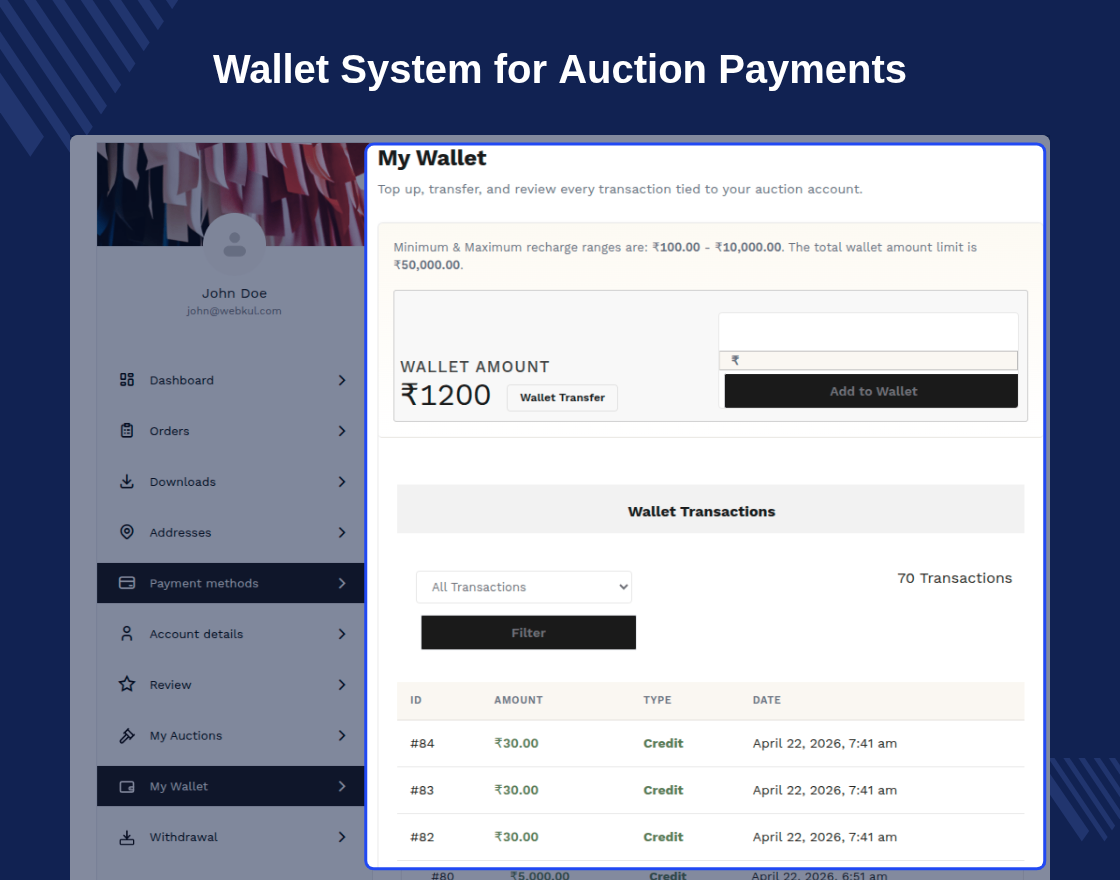 WooCommerce Auction Plugin