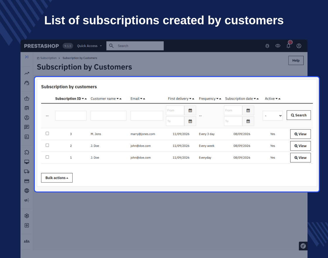 Prestashop Subscription Products