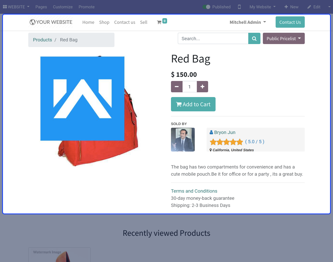 Odoo Marketplace Product Image Watermarker