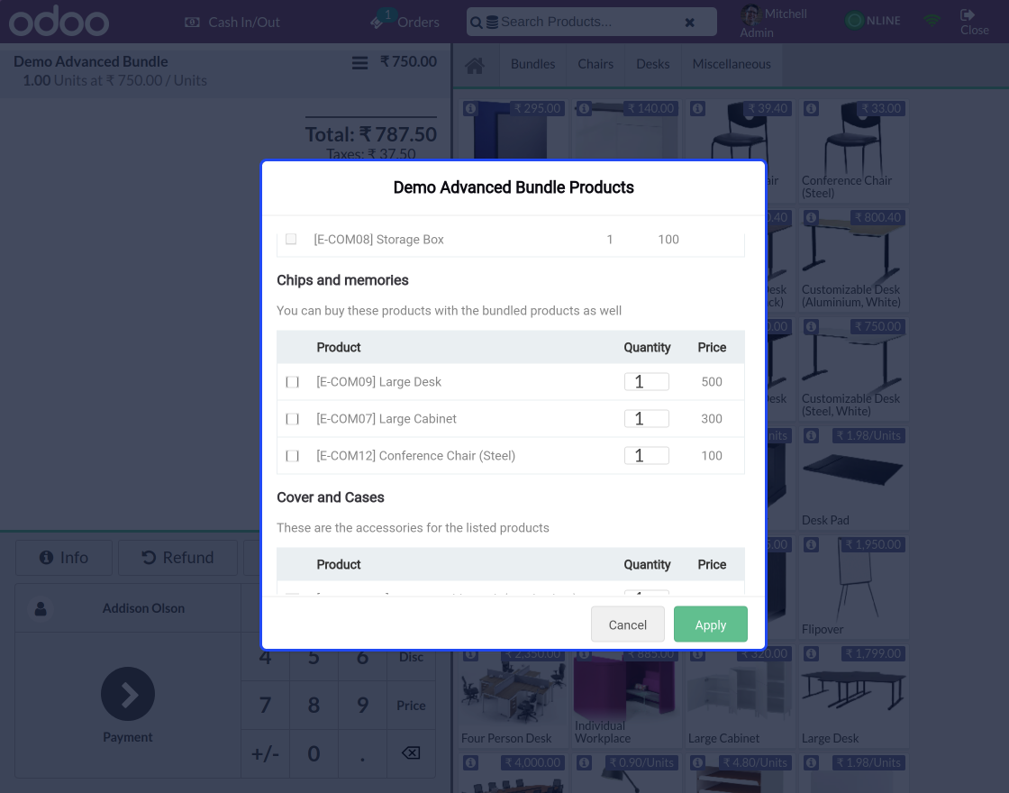 Odoo POS Advanced Bundle Product