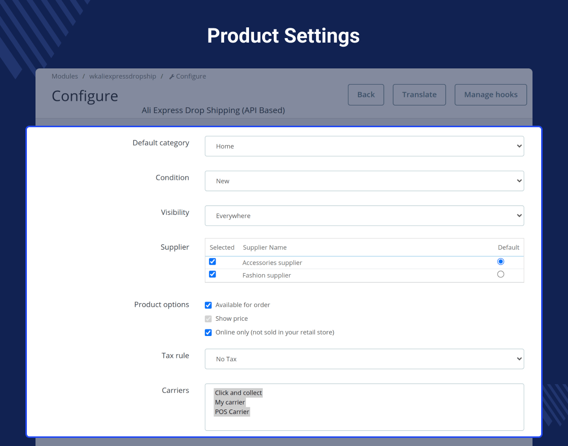 PrestaShop AliExpress Dropshipping - API Based