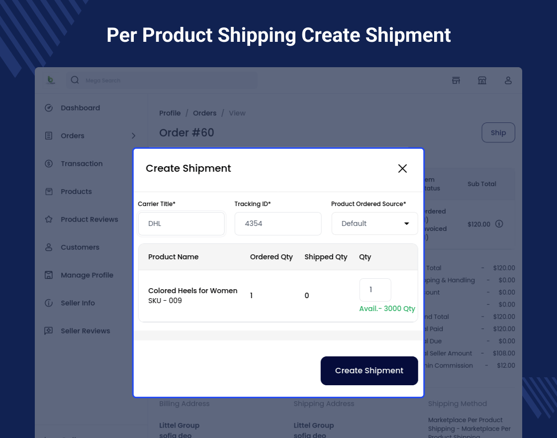 Laravel eCommerce Marketplace Per Product Shipping