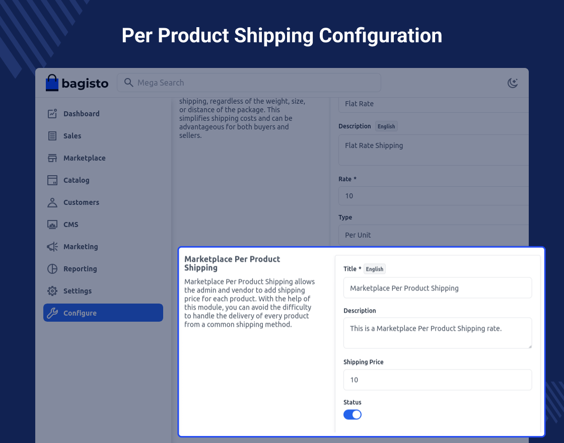 Laravel eCommerce Marketplace Per Product Shipping
