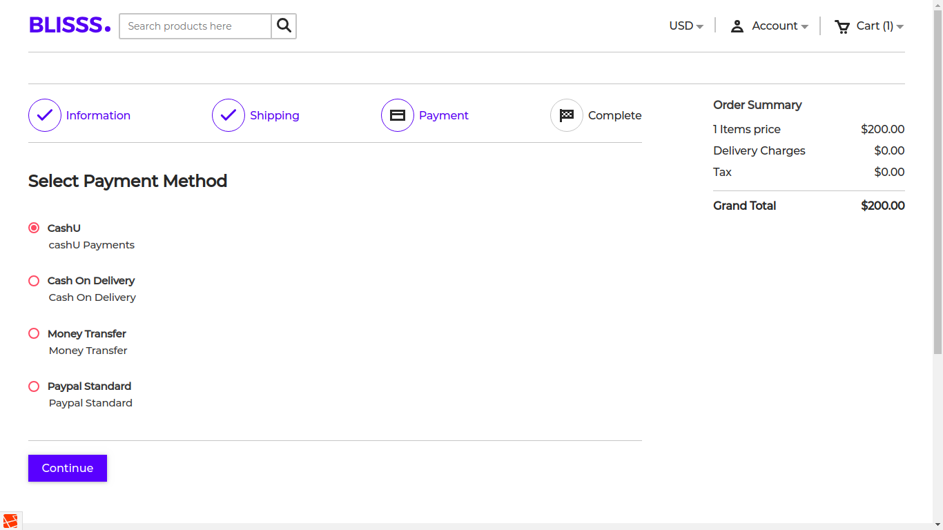 Laravel eCommerce CashU Payment Gateway