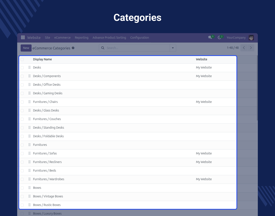 Odoo Website Advance Product Sorting