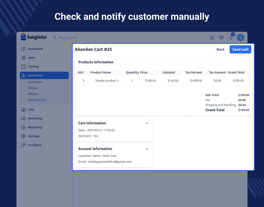 Laravel eCommerce Abandoned Cart Email Reminder