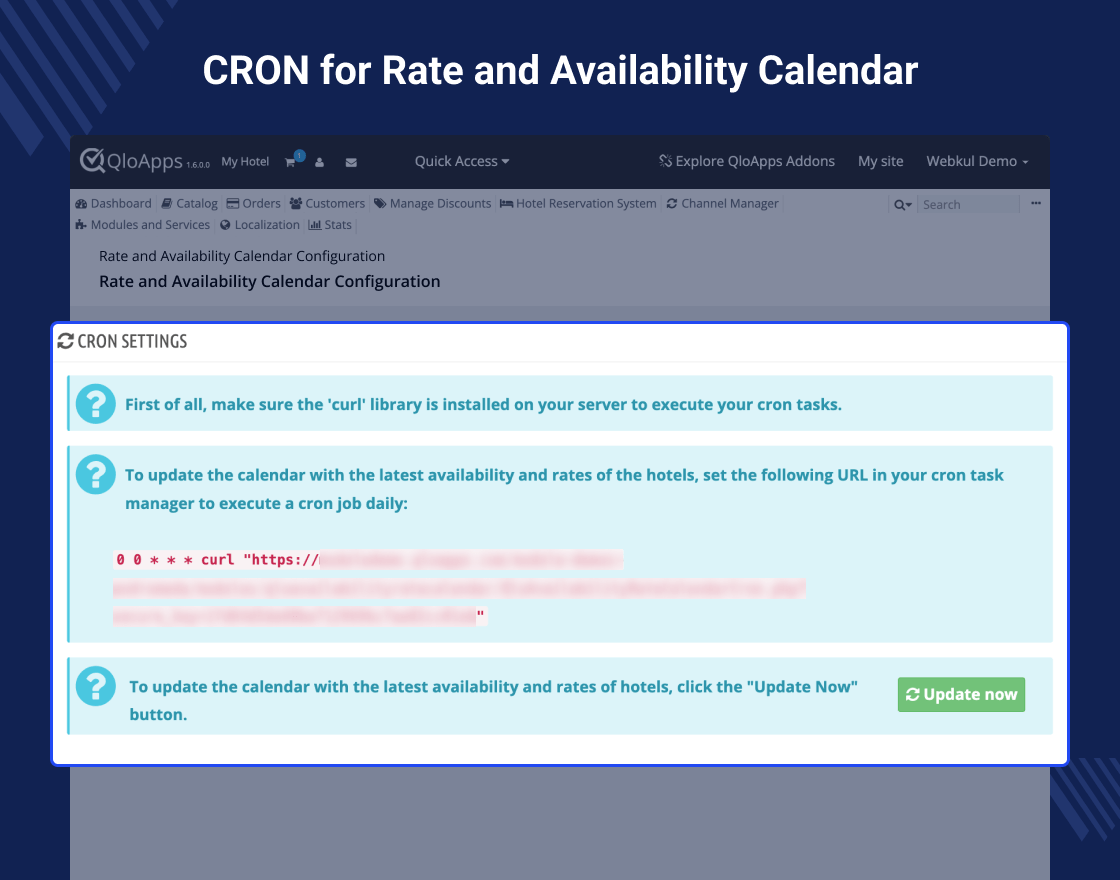 QloApps Rate and Availability Calendar