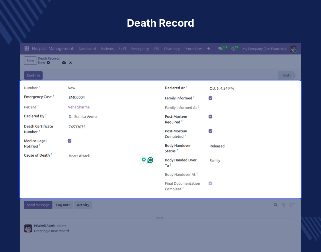 Odoo Hospital Management System