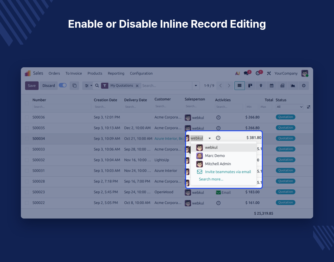 Odoo List View Manager